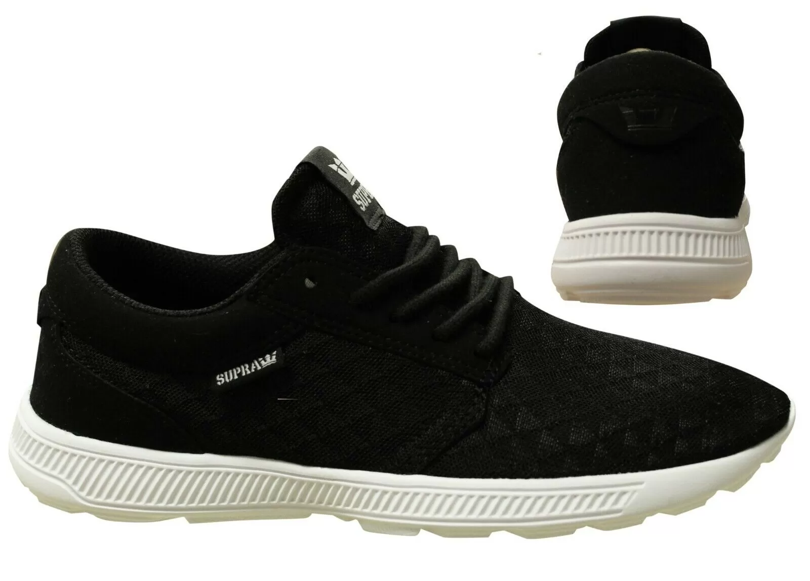 Supra Hammer Run Black Mesh Lace Up Casual Mens Running Trainers 08128 098 B18E