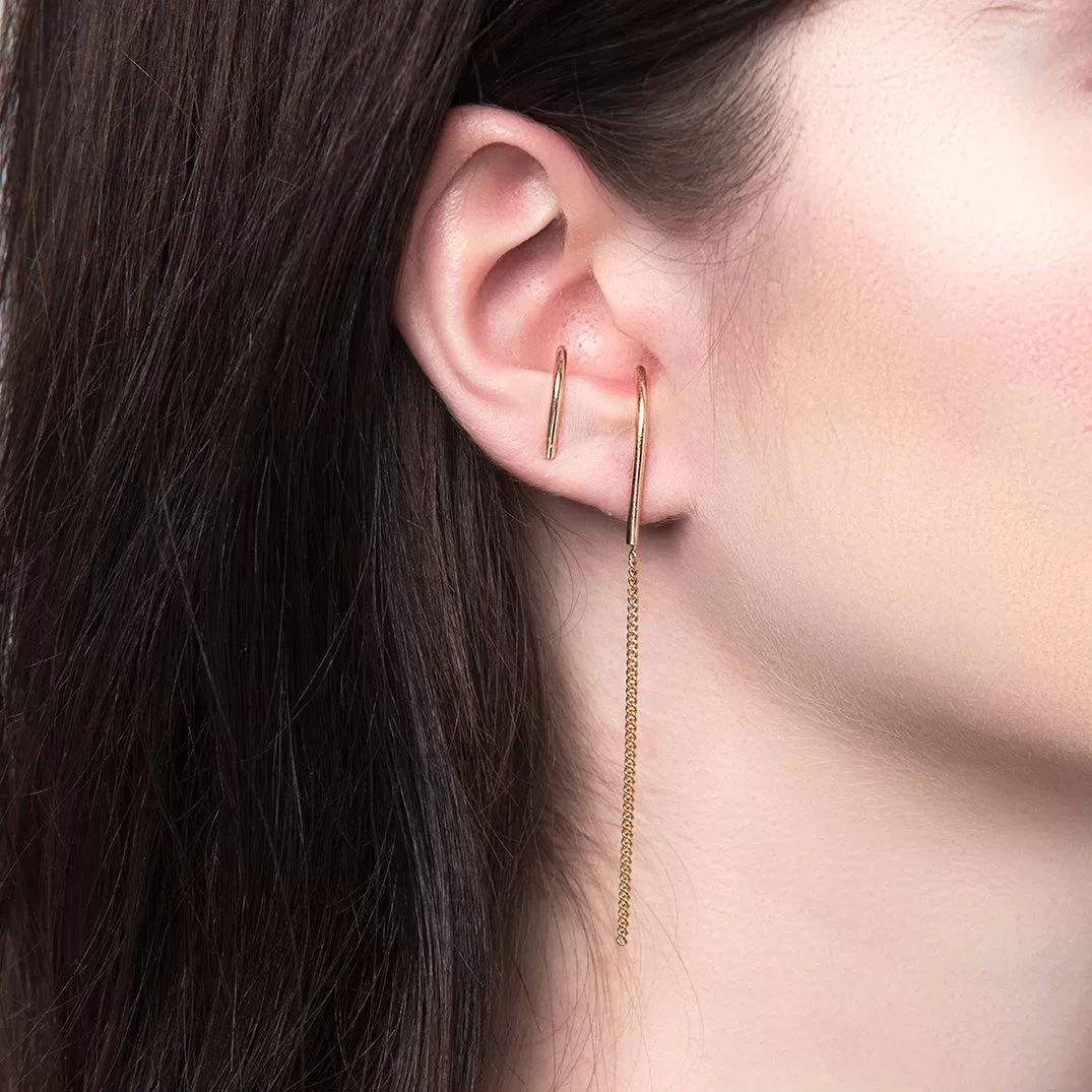 Suspension Ear Cuff, Gold, Rose Gold, or Silver