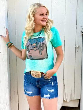 The Bleached Turquoise Cactus Tee