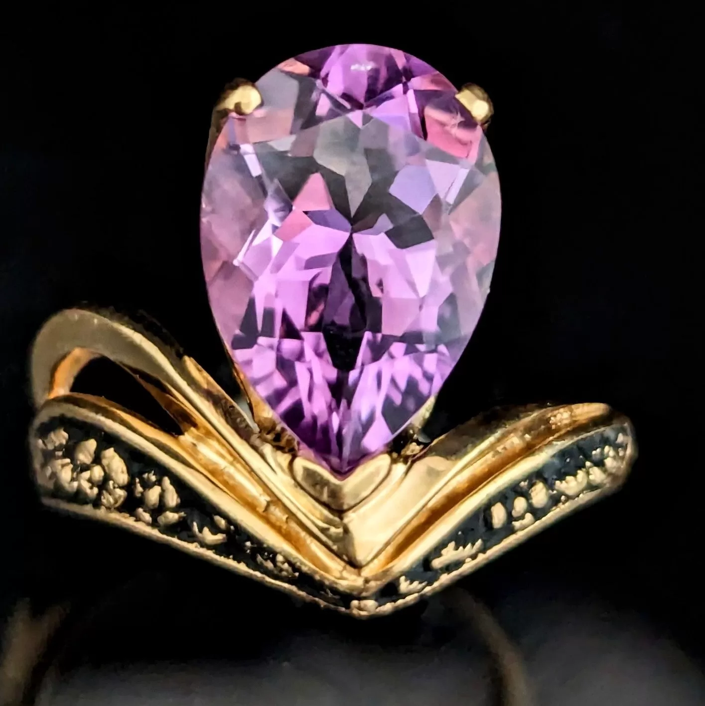 The Conway - Vintage KABANA Amethyst 10k Gold Enamel Cocktail Ring