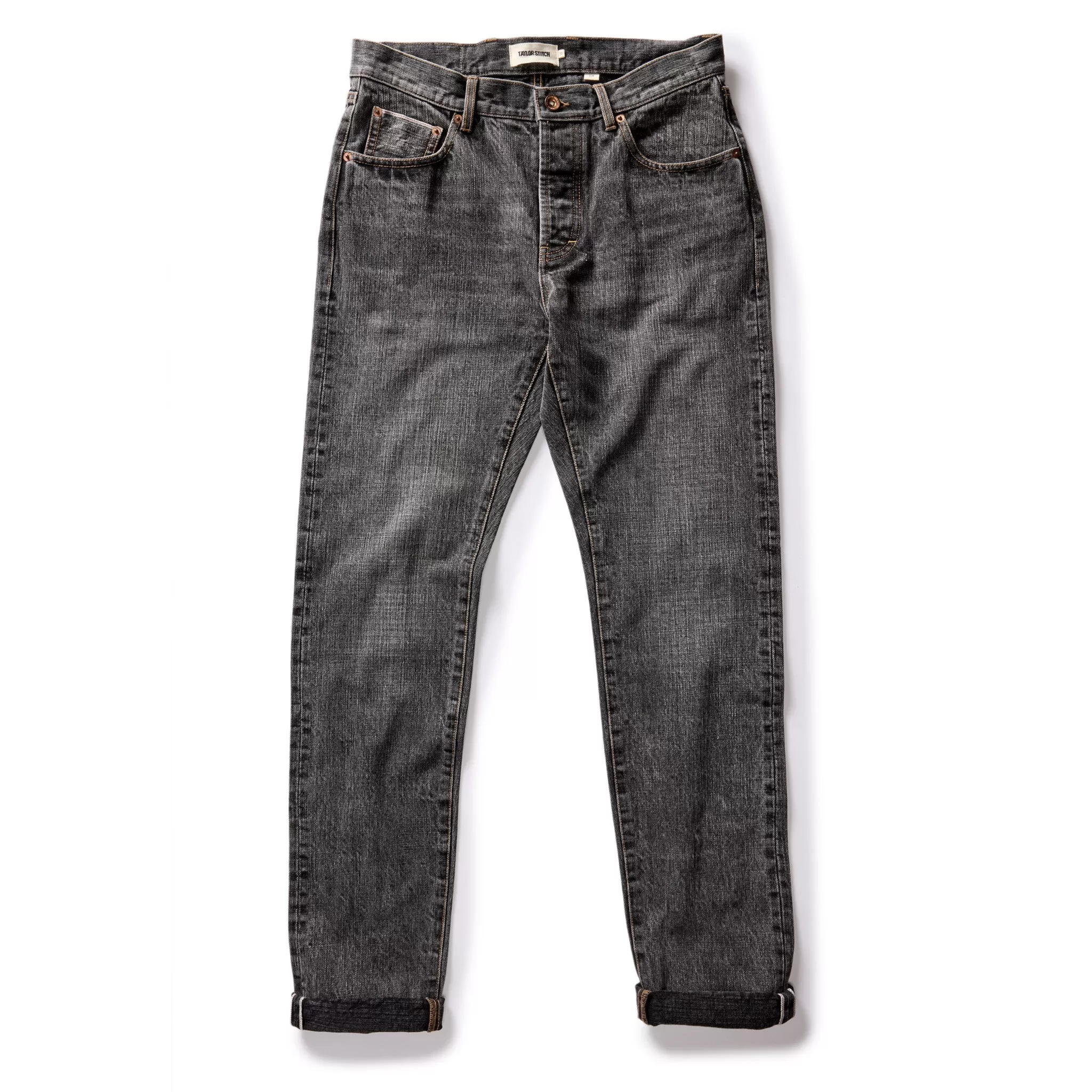 The Slim Jean in Black 1-Year Wash Selvage Denim