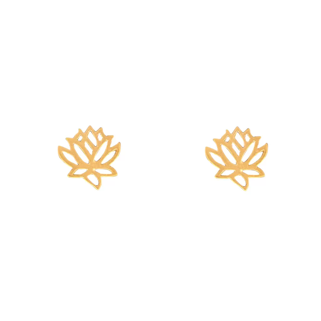 Tiny Charm Post Earrings - Lotus Flower