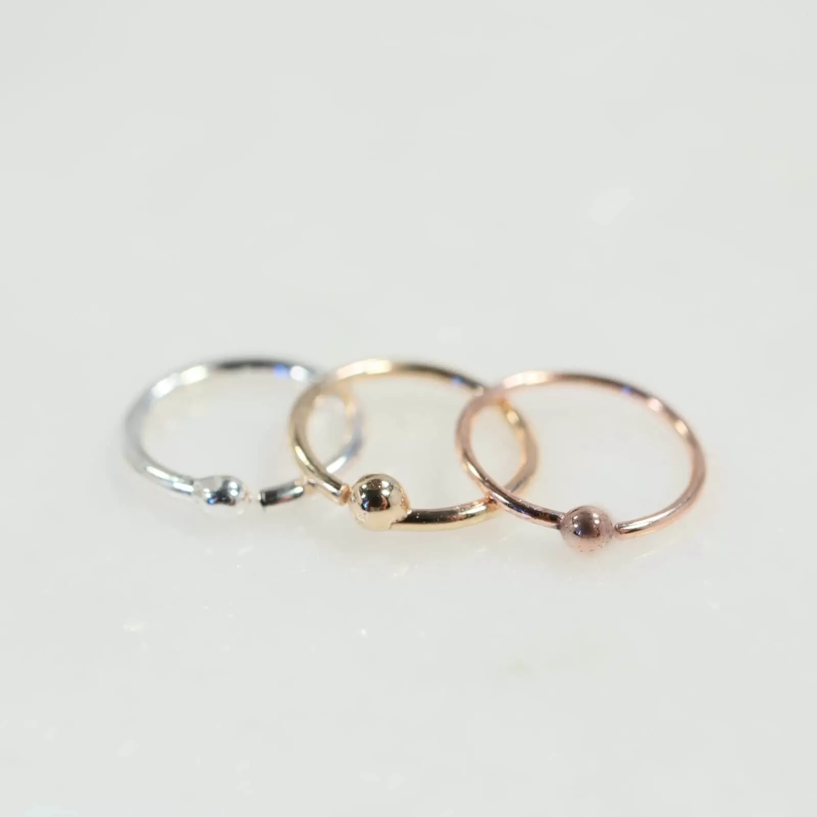 Tiny Tragus Hoop Ball Endless - Choose Your Metal and Gauge