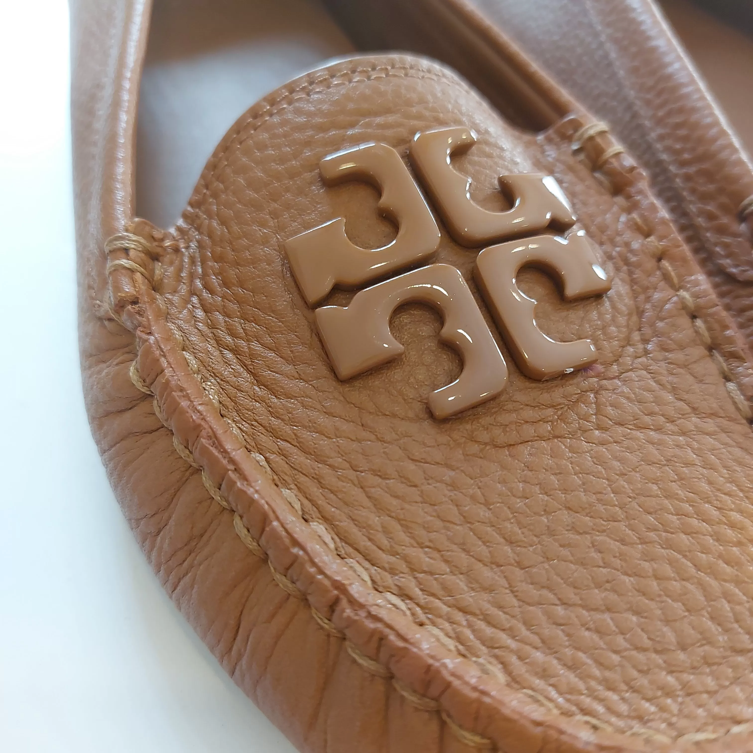 Tory Burch Tan Leather Lowell 2 Driver Loafers | Gently Used |