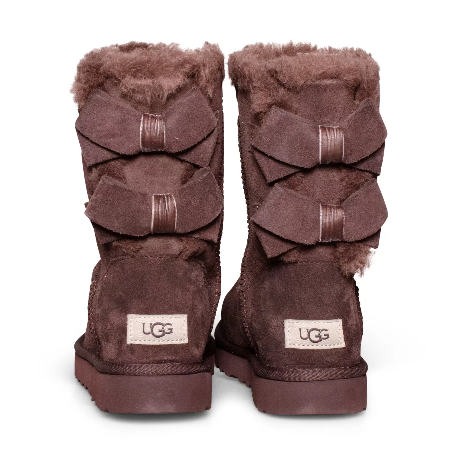 UGG Bailey Suede Bow Burnt Cedar Boots - Women's