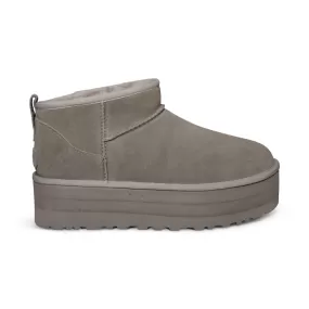 UGG Classic Ultra Mini Platform Moss Green Boots - Women's