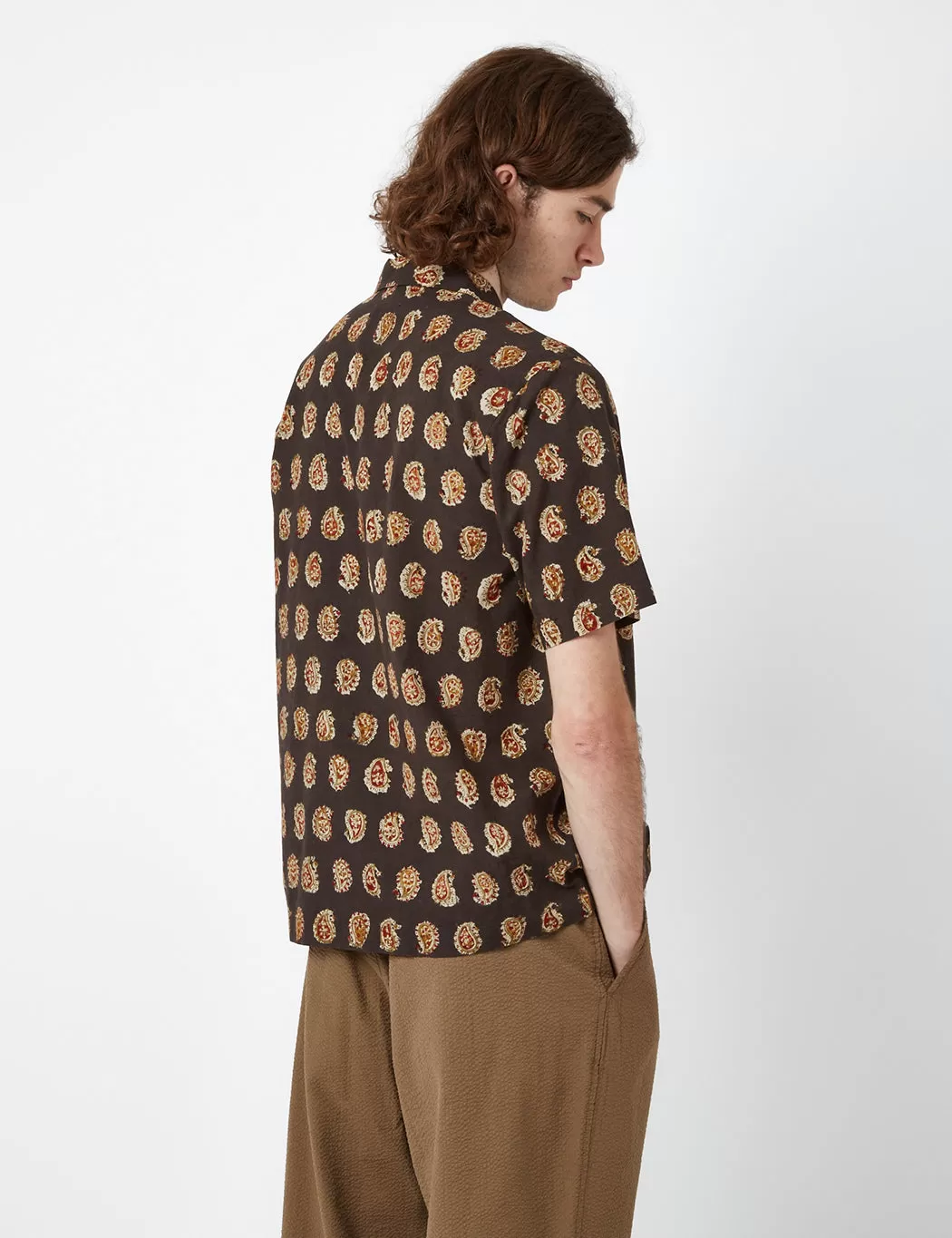 Universal Works Road Shirt (Kalamkari Print) - Brown