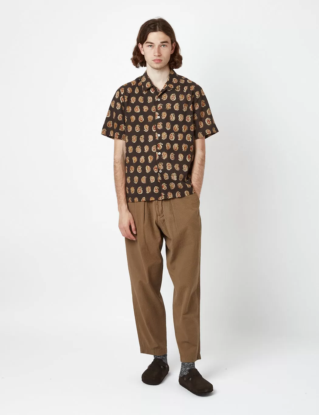 Universal Works Road Shirt (Kalamkari Print) - Brown