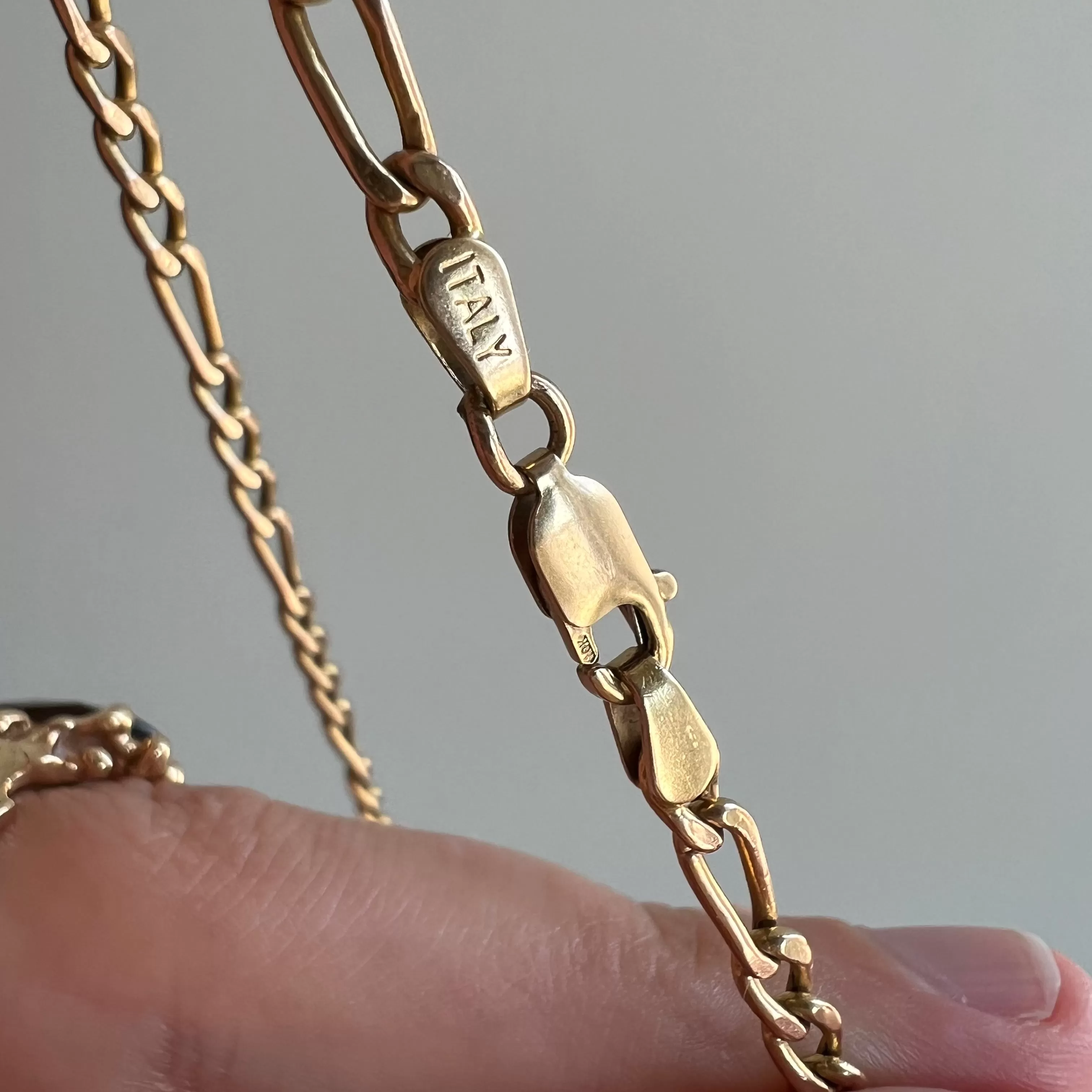 V I N T A G E // puffy figaro / solid 10k hollow link figaro chain / 21.5, 6.3g