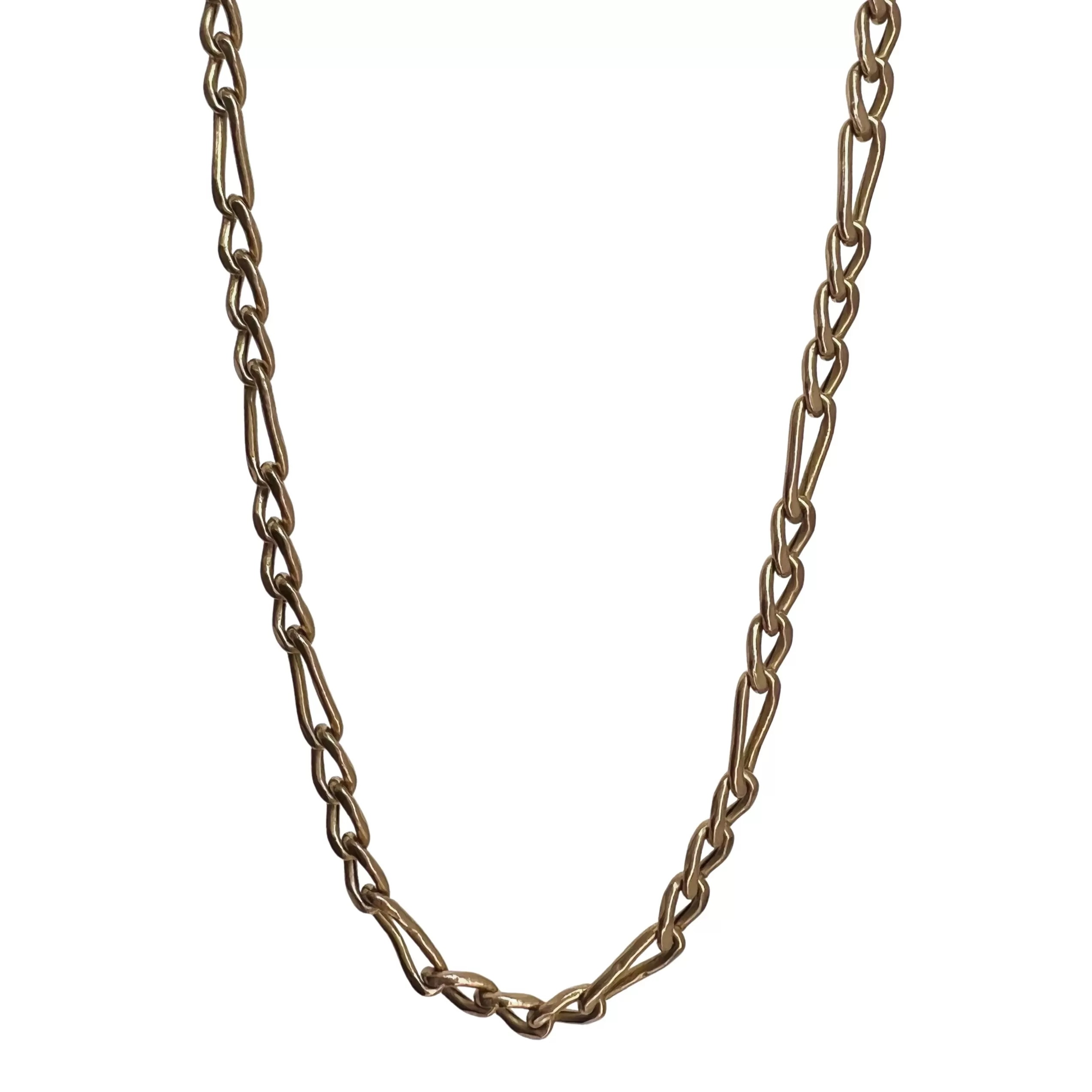 V I N T A G E // puffy figaro / solid 10k hollow link figaro chain / 21.5, 6.3g