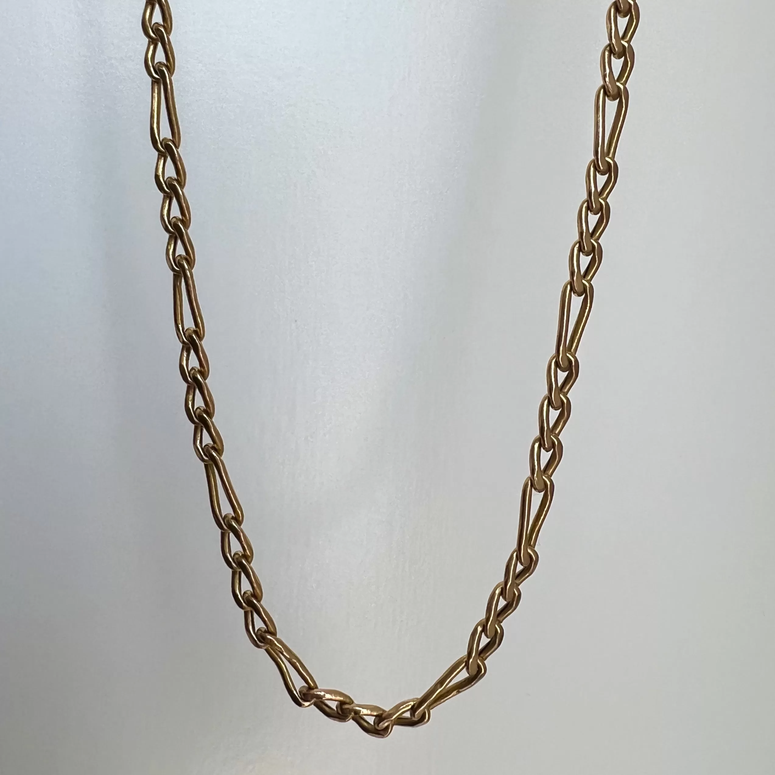 V I N T A G E // puffy figaro / solid 10k hollow link figaro chain / 21.5, 6.3g