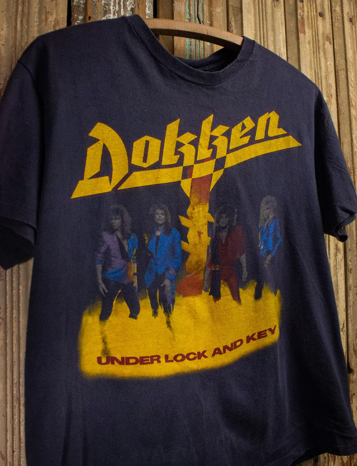 Vintage Dokken Under Lock and Key Concert T Shirt 80s Black Large