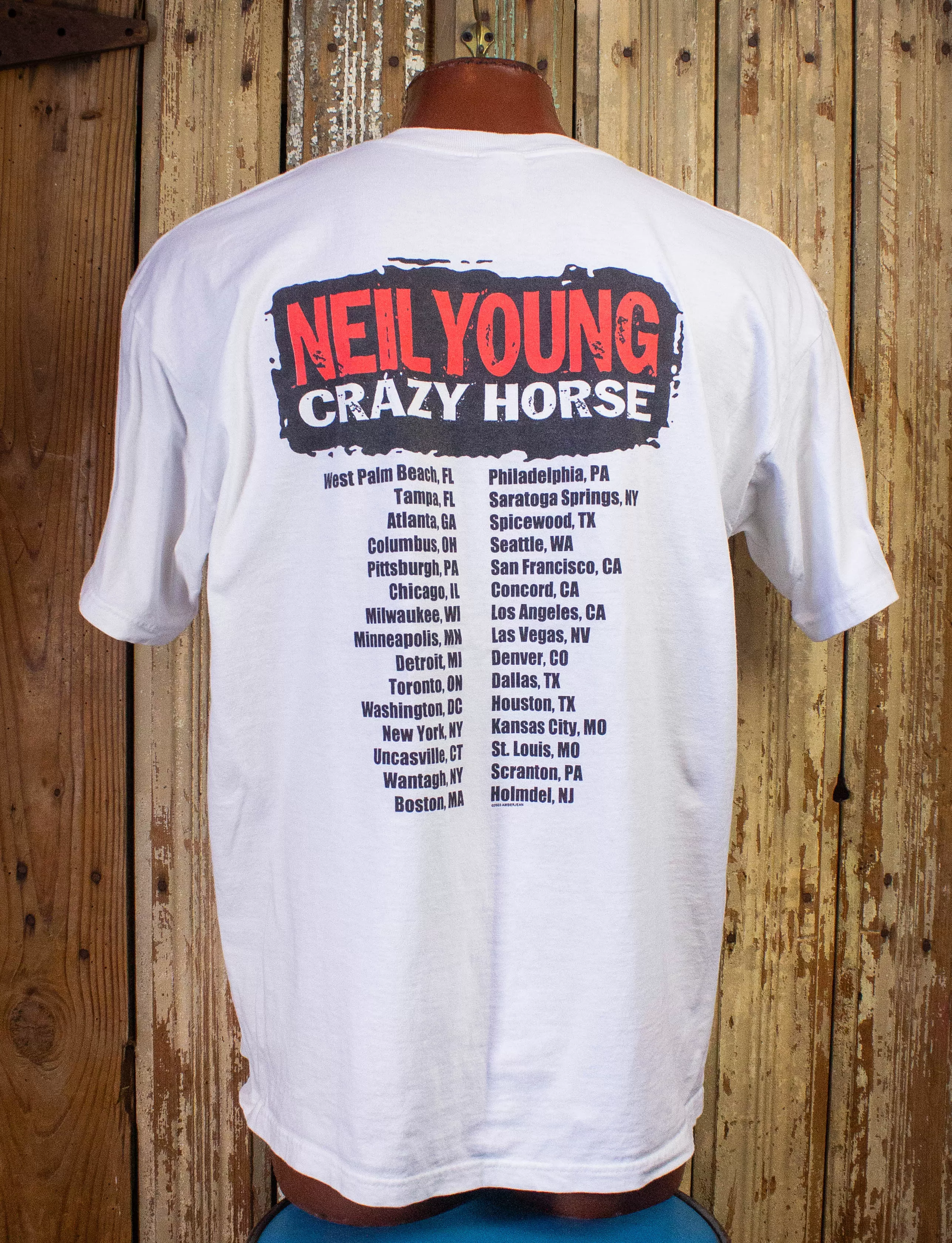 Vintage Neil Young Crazy Horse Concert T Shirt 2003 White XL