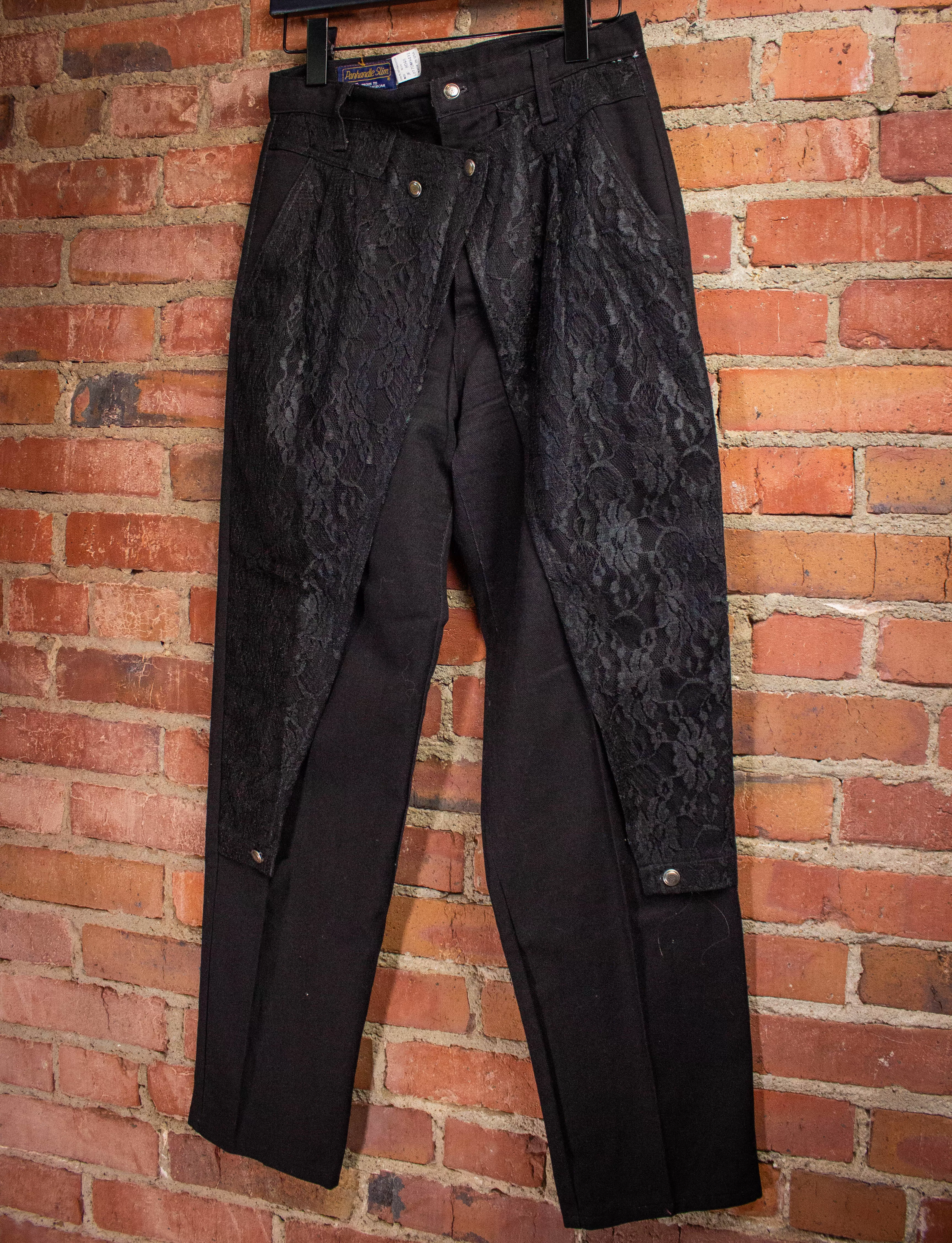 Vintage Panhandle Slim Black Lace Jeans 1990s 28W