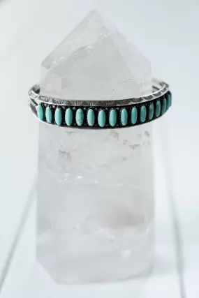 Vintage Silver Navajo Cuff with Sleeping Beauty Turquoise