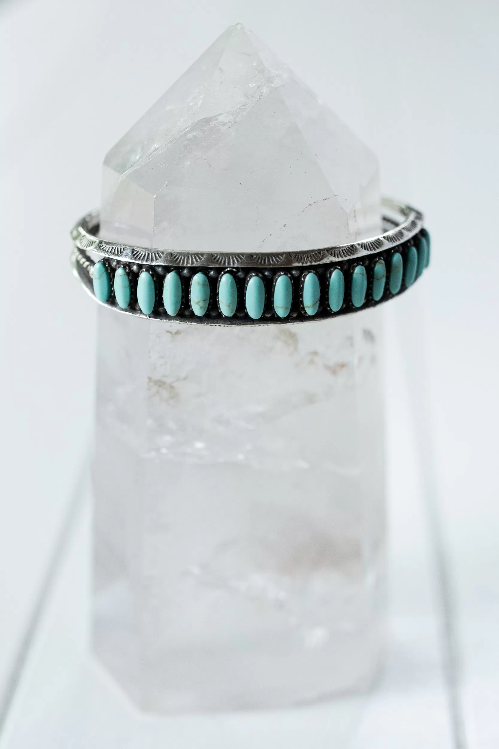 Vintage Silver Navajo Cuff with Sleeping Beauty Turquoise