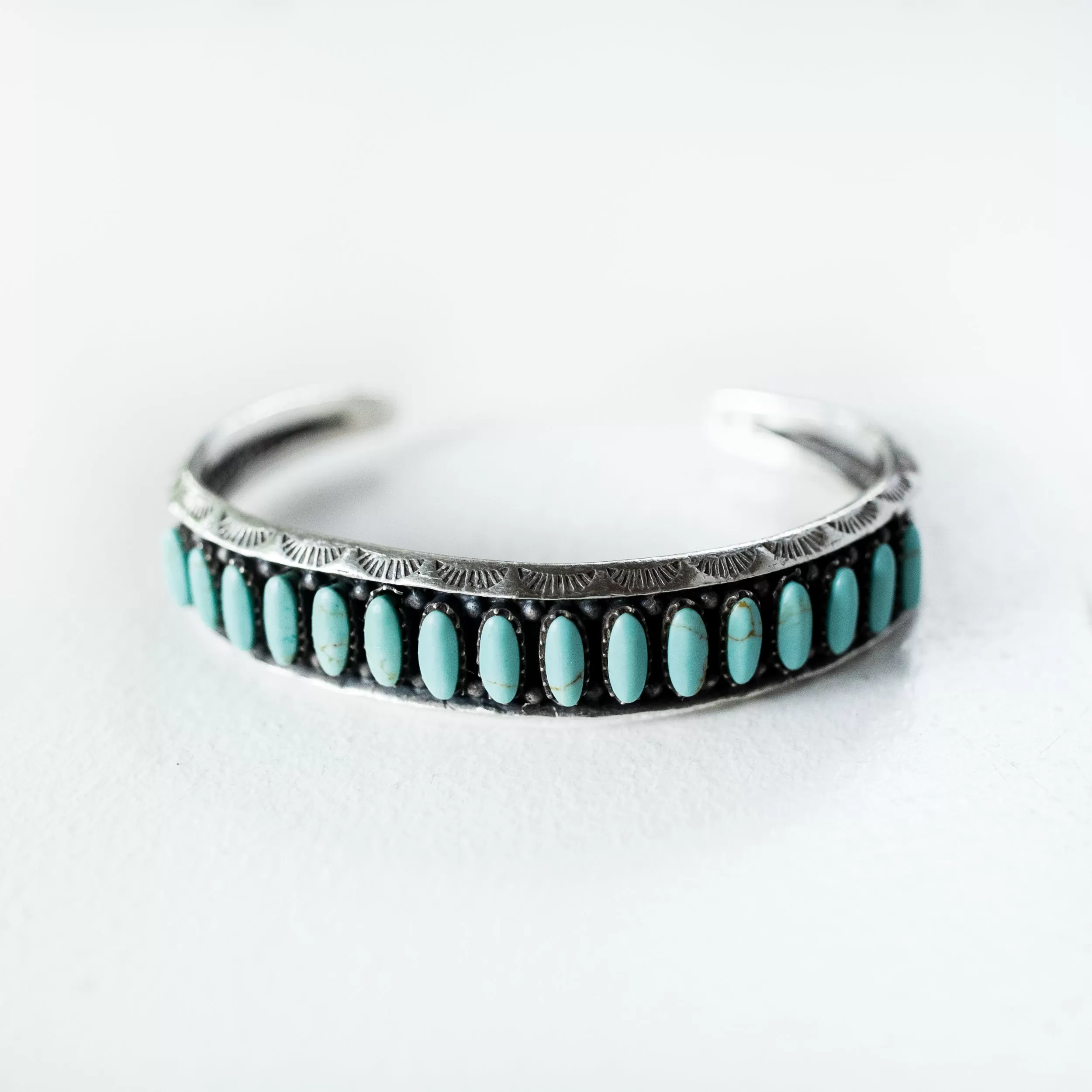 Vintage Silver Navajo Cuff with Sleeping Beauty Turquoise