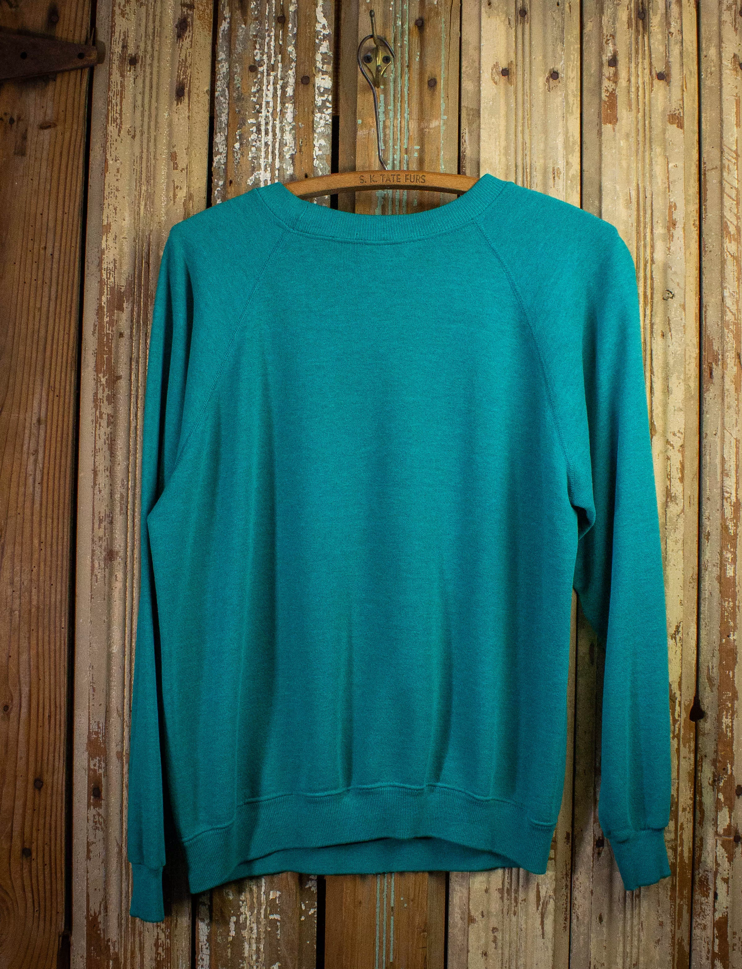 Vintage The Art of Human Beings Graphic Sweatshirt 80s Teal Large