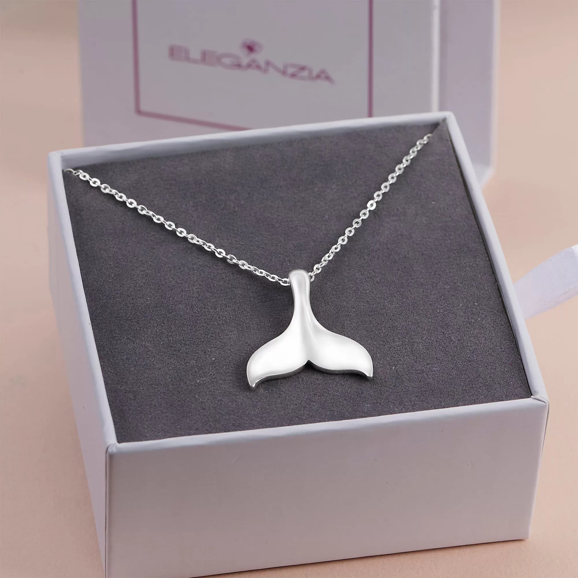 Whale Tail Necklace Sterling Silver Chain