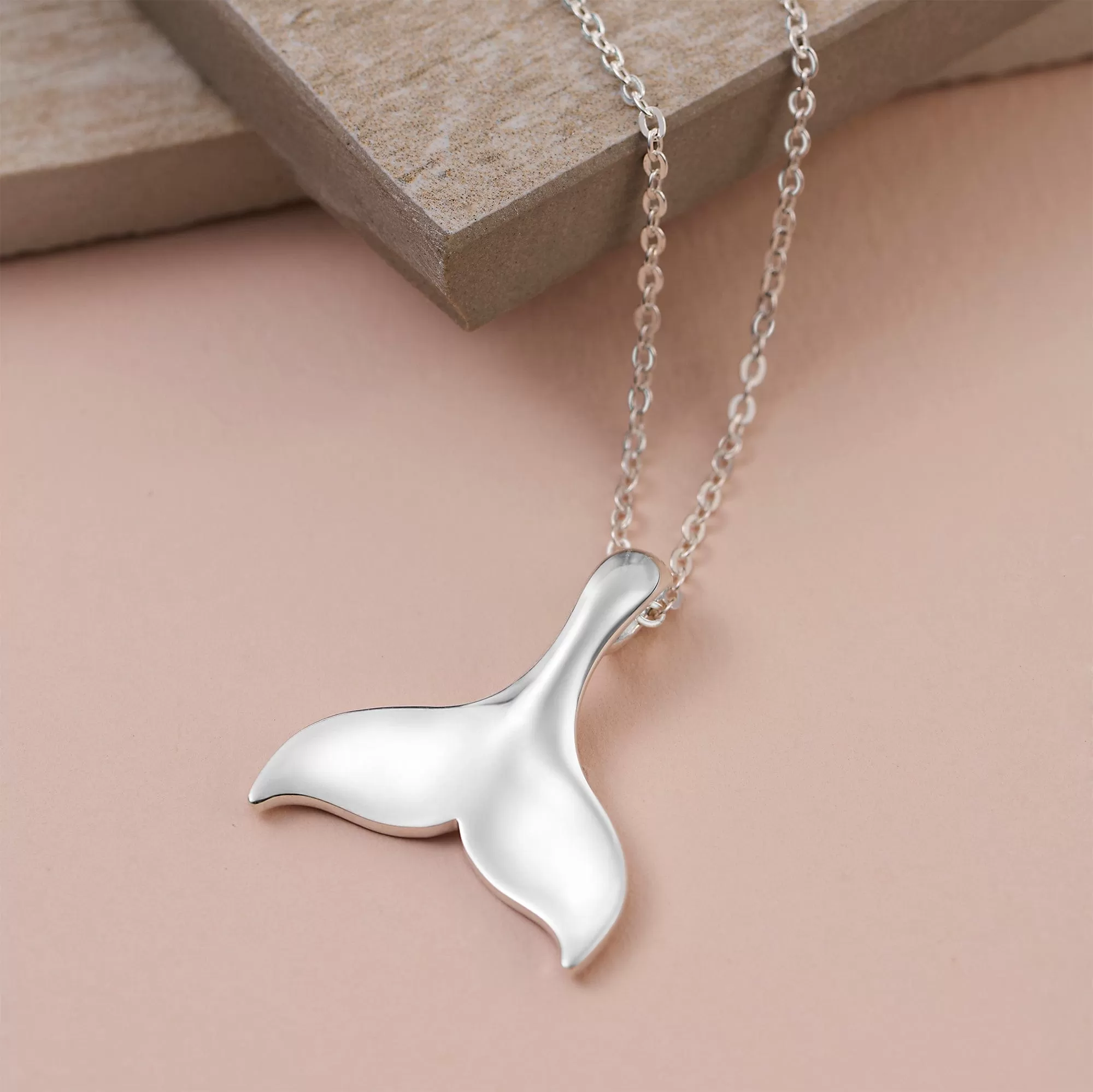 Whale Tail Necklace Sterling Silver Chain