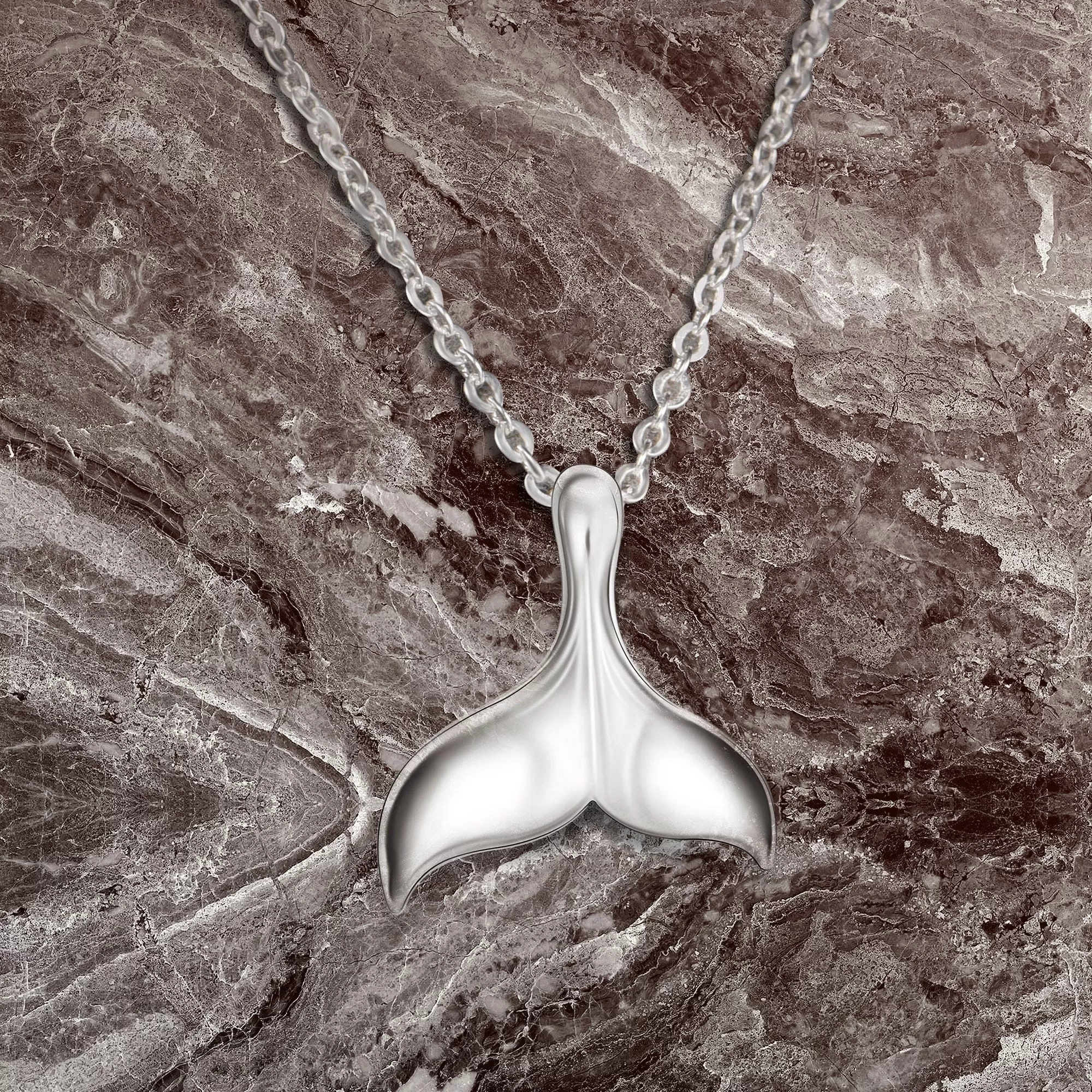 Whale Tail Necklace Sterling Silver Chain