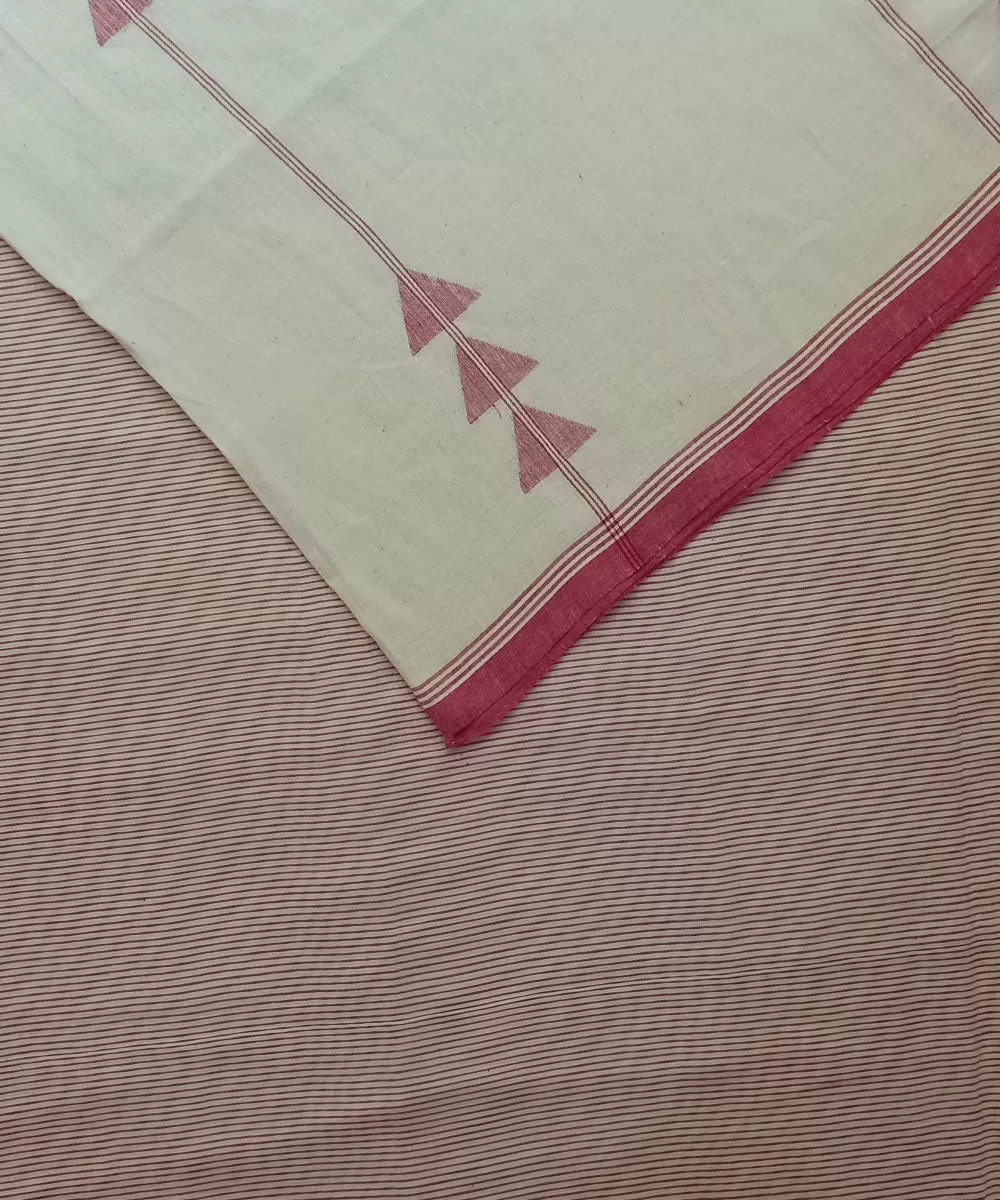 White red cotton handwoven jamdani saree