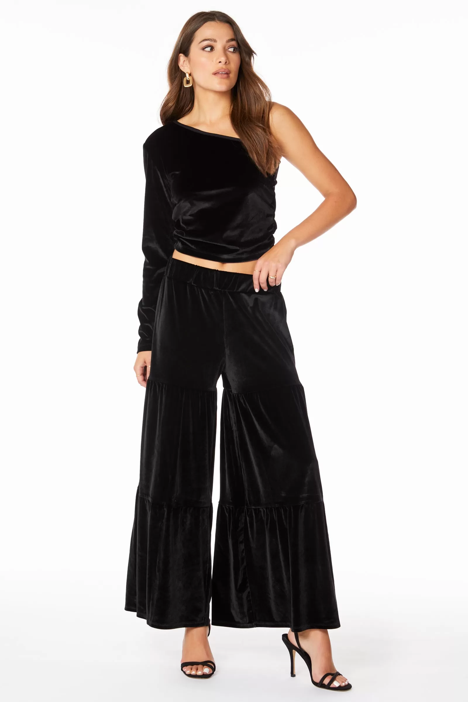 WIDE LEG SHIRRED PANT