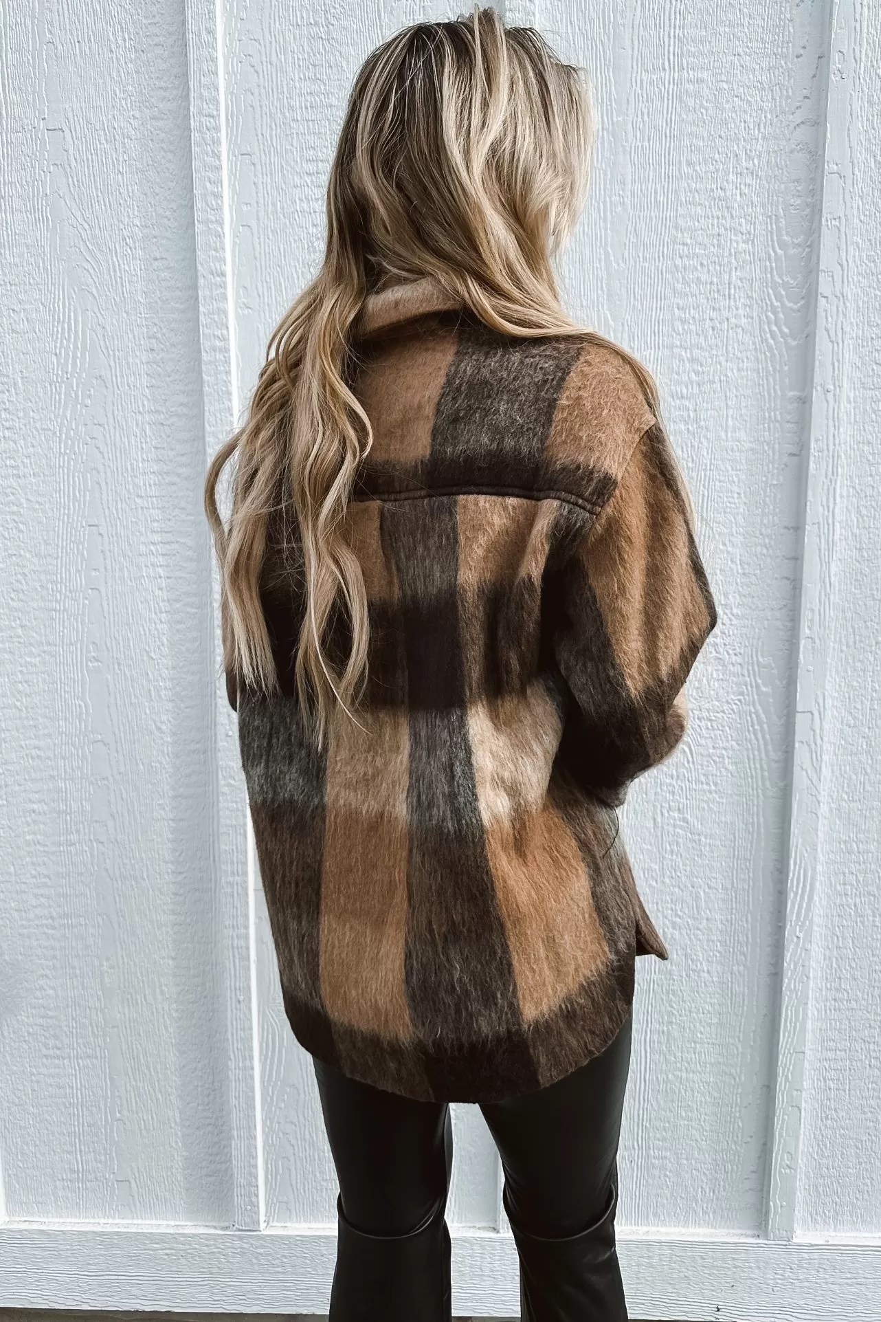 Windy City Wool Plaid Jacket Brown FINAL SALE