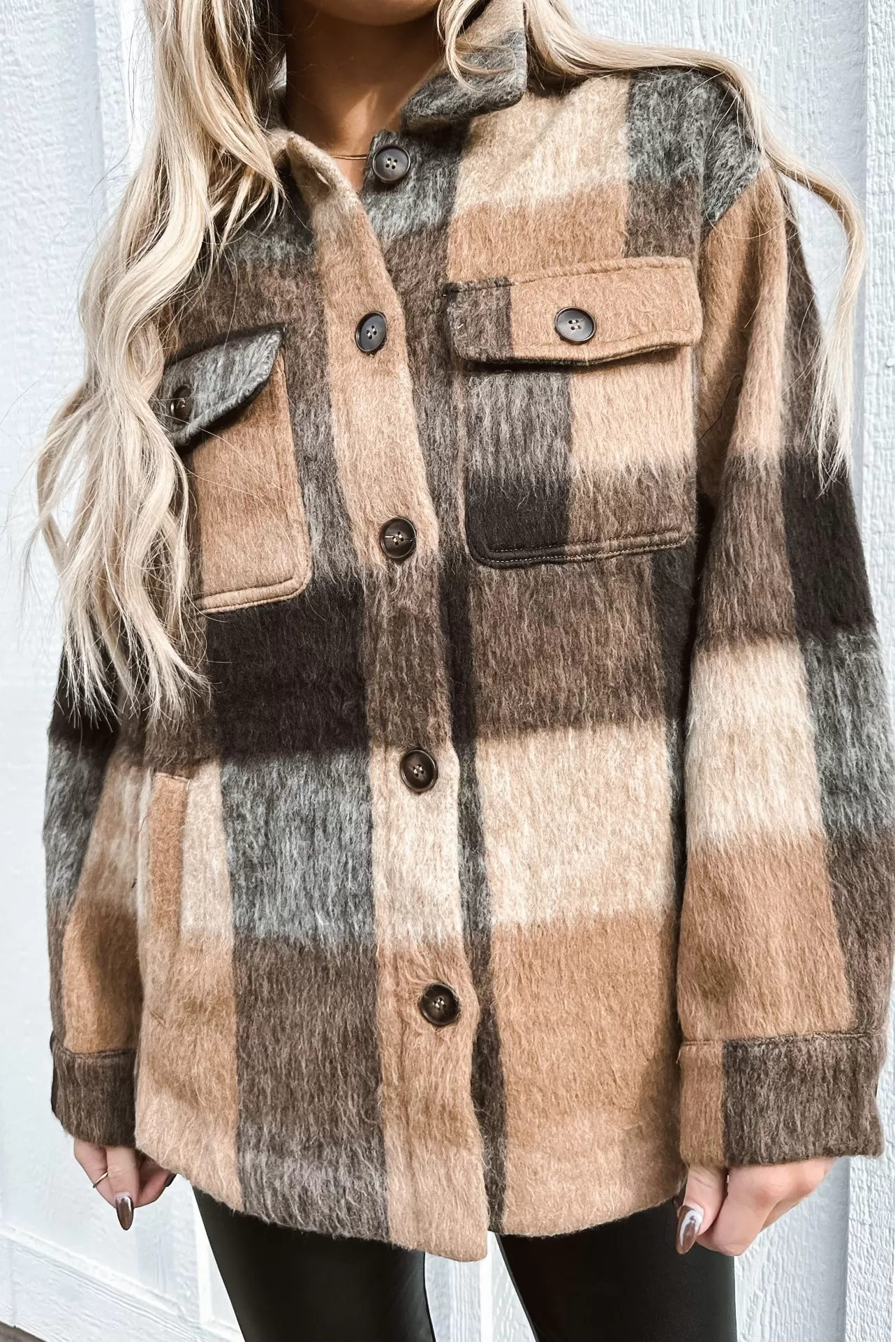 Windy City Wool Plaid Jacket Brown FINAL SALE