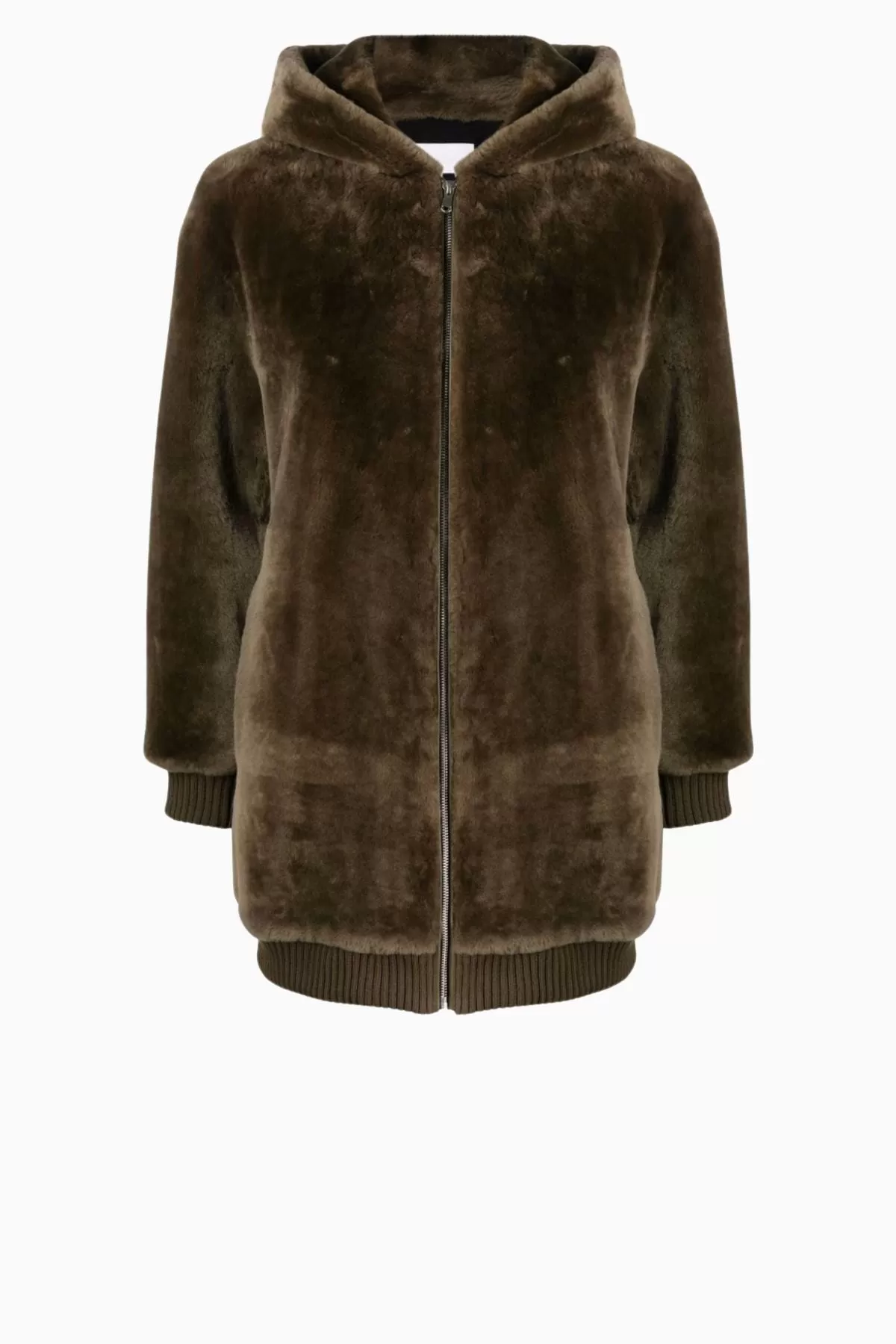 Yves Salomon Hooded Shearling Coat - Cypres